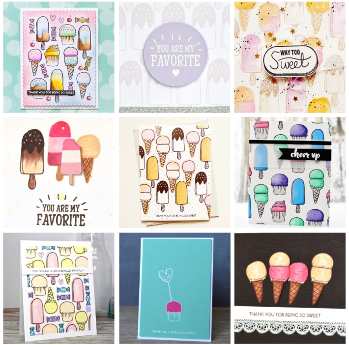 Icecream and cupcake cards sample ideas